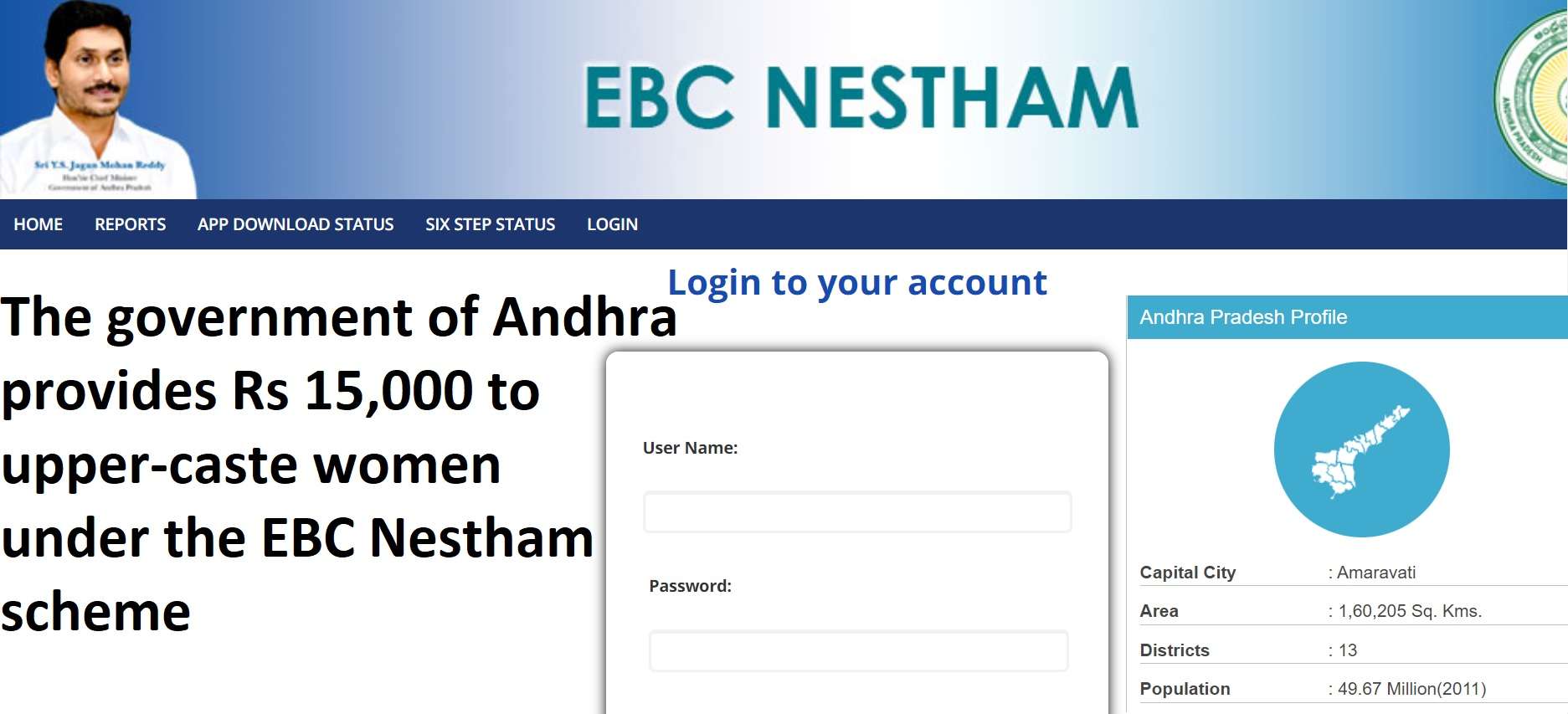EBC Nestham Scheme Andhra Pradesh