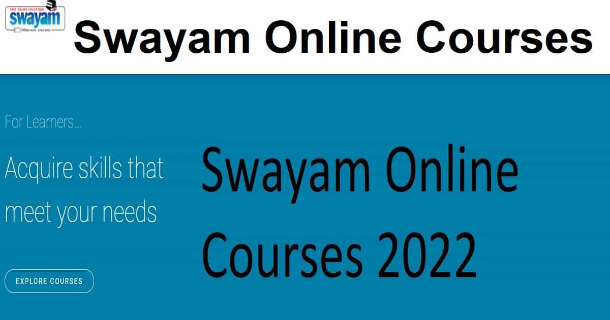 swayam online courses 2022